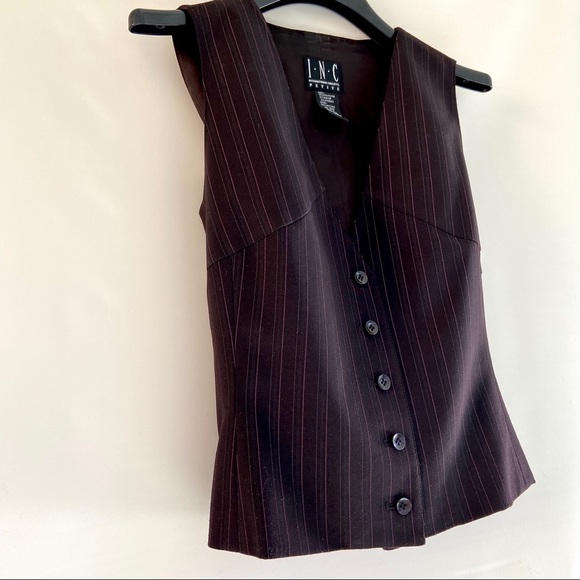 INC Concepts Brown Vest Brown Button Front - Picture 3 of 12